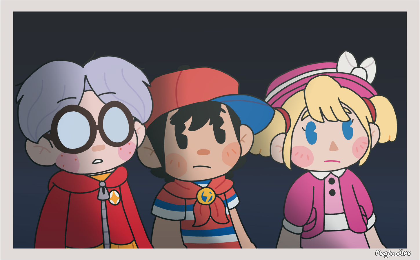 A redraw of a shot from the Mother/Earthbound Beginnings commercial from Japan (Nintendo)