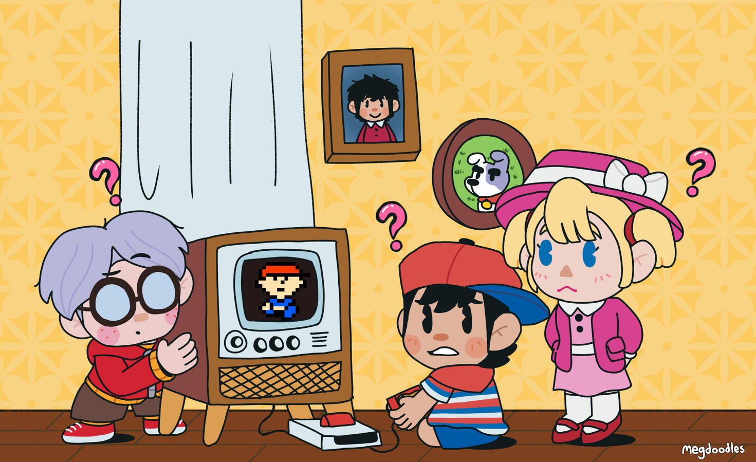 A Redraw of a picture from the Japan exclusive guidebook for Mother/Earthbound Beginnings (Nintendo)