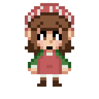 An idle sprite for the main character of a game project from one of my college classes